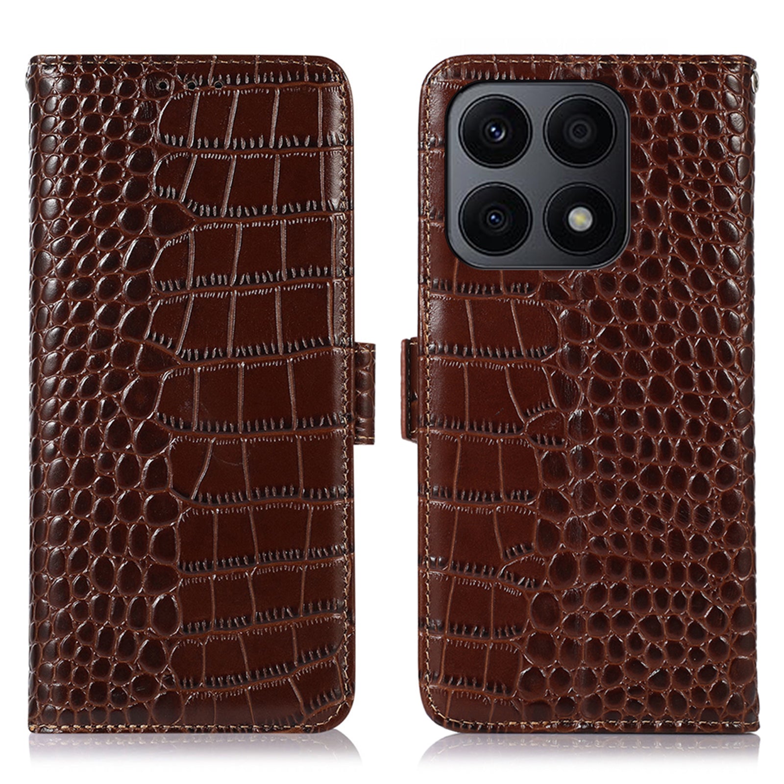 RFID Blocking Phone Case for Honor X8a 4G Genuine Cowhide Leather Wallet Stand Phone Cover RFID Blocking Phone Case for Honor X8a 4G Genuine Cowhide Leather Wallet Stand Phone Cover